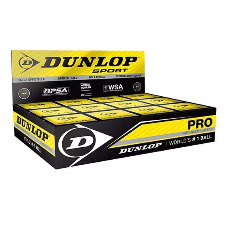 Мячи для сквоша Dunlop Pro,  Competition,  Progress,  Intro (12 мячей)